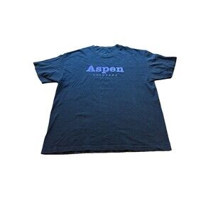 Aspen Colorado Graphic T-Shirt Black Purple Teal Print Men’s One Size